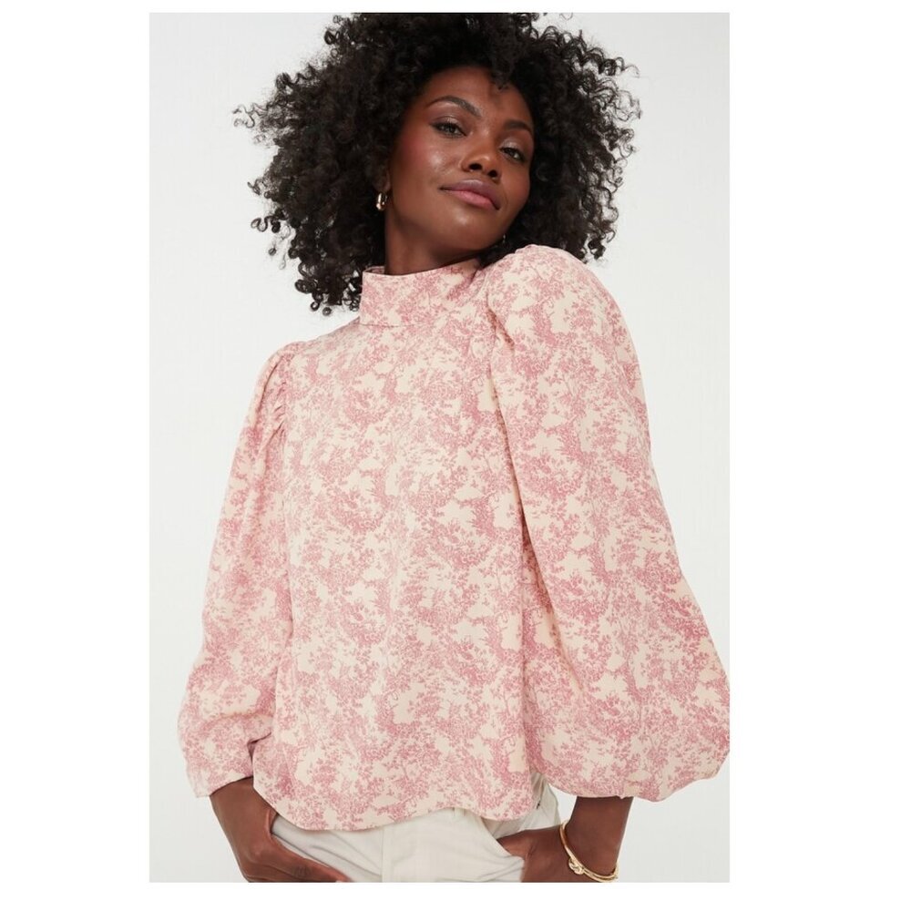 NWT Hyacinth House Pink Toile Thayer Blouse
